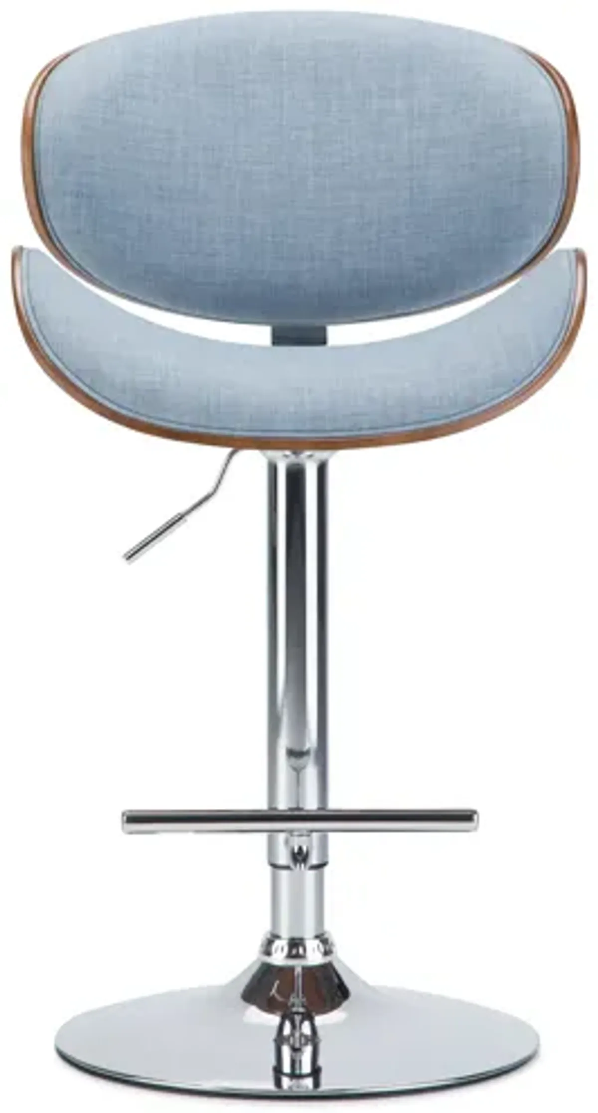 Marana Bentwood Adjustable Swivel Bar Stool in Linen Style Fabric