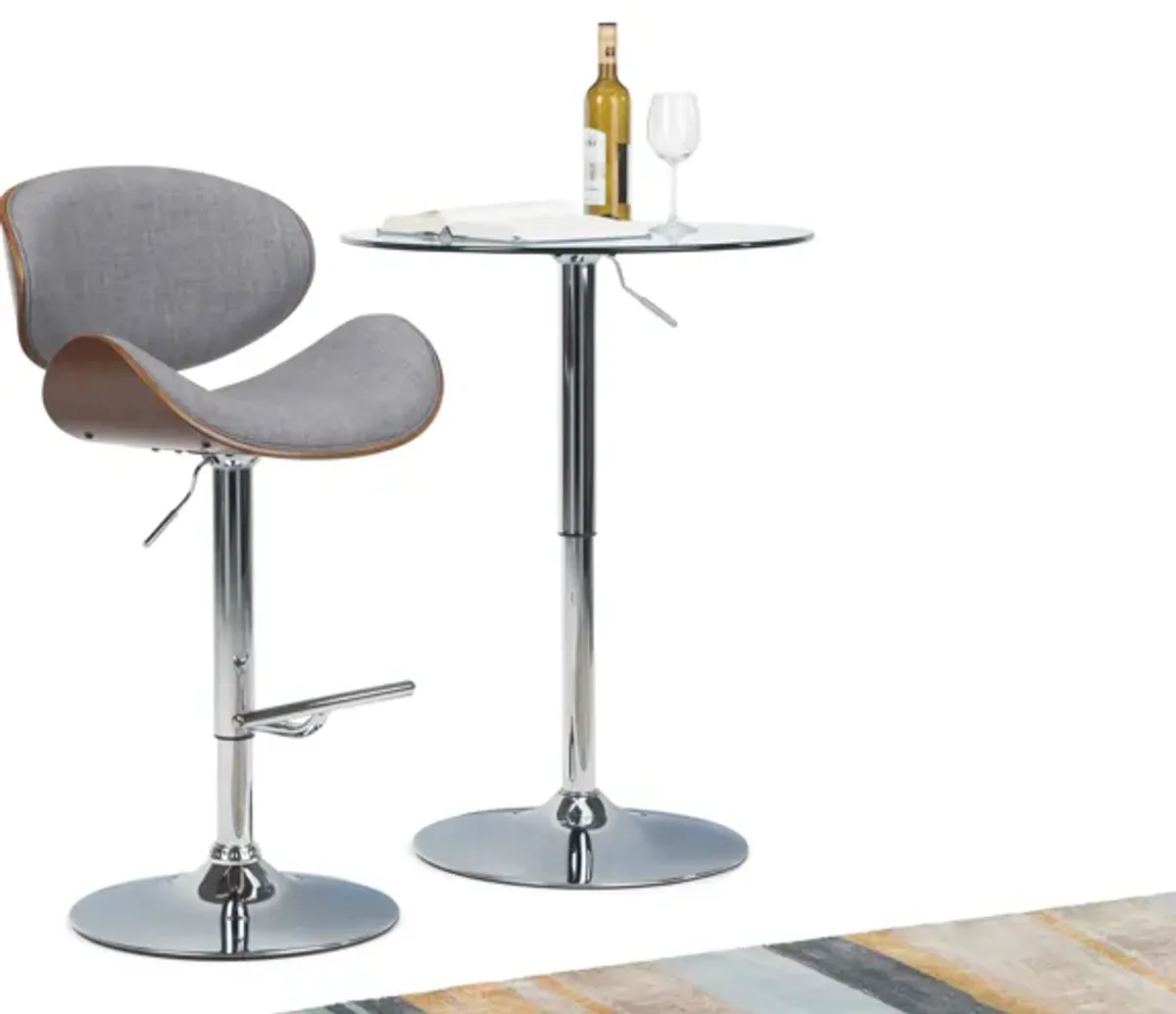 Marana Bentwood Adjustable Swivel Bar Stool