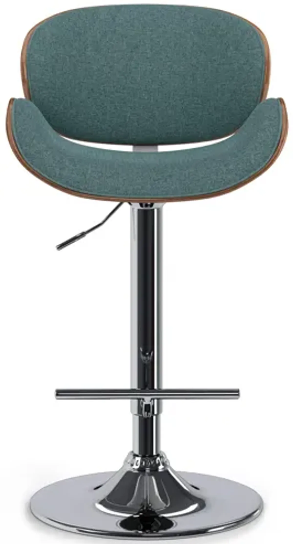 Marana Bentwood Adjustable Swivel Bar Stool in Light Turquoise Blue