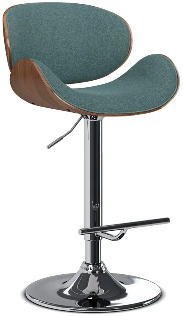 Marana Bentwood Adjustable Swivel Bar Stool in Light Turquoise Blue
