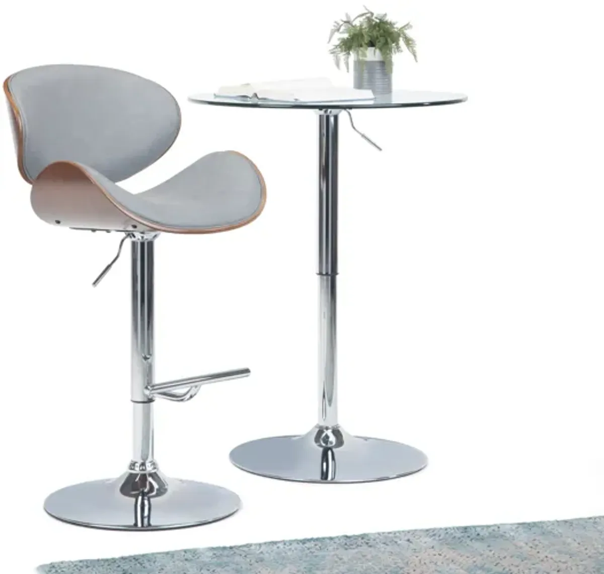 Marana Bentwood Adjustable Swivel Bar Stool