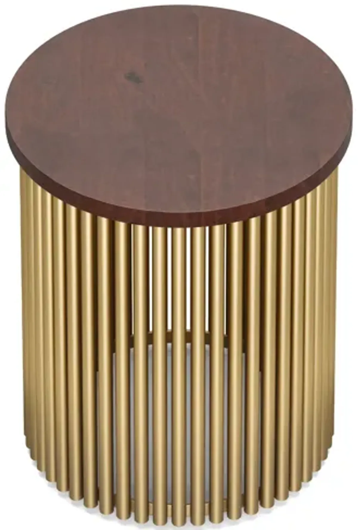 Demy Metal and Wood Accent Table