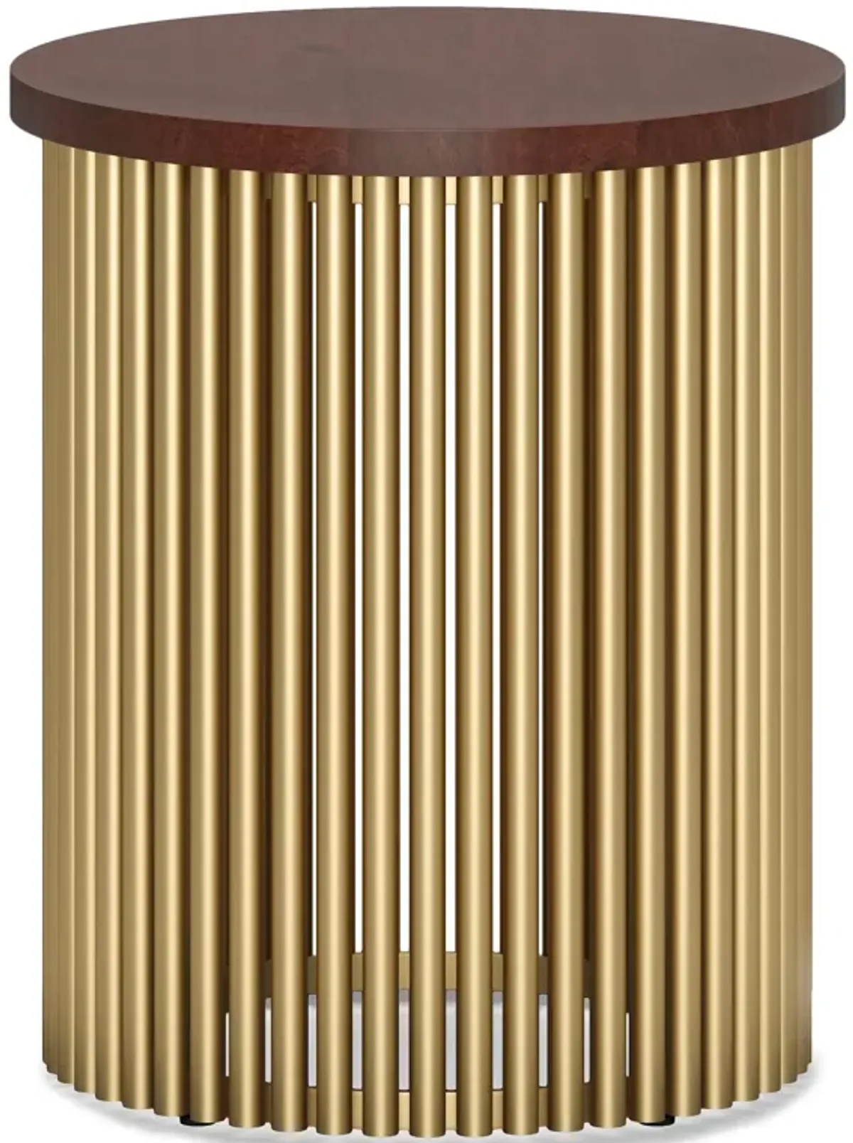 Demy Metal and Wood Accent Table