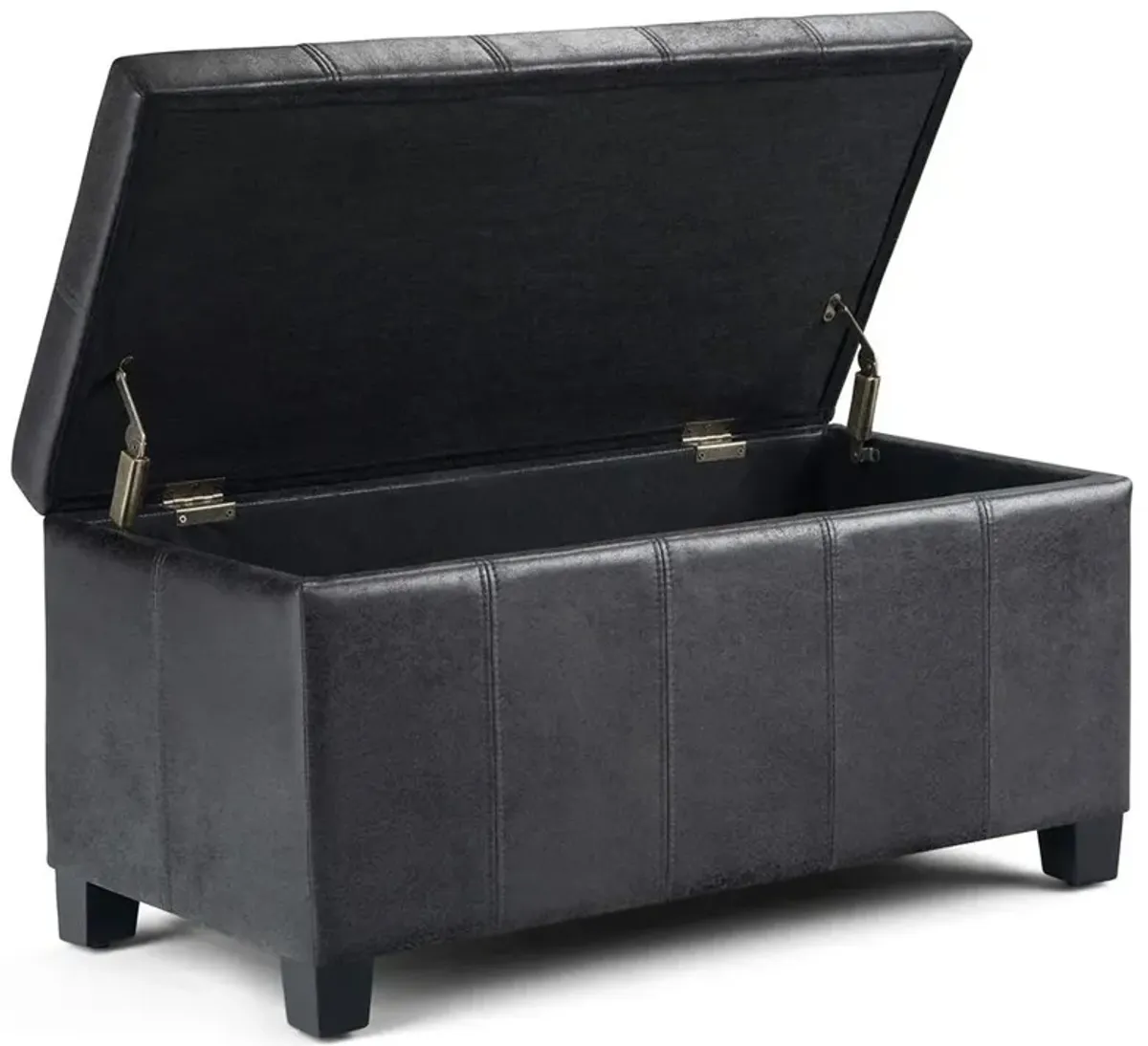 Dover Storage Ottoman in Distressed Vegan Leather