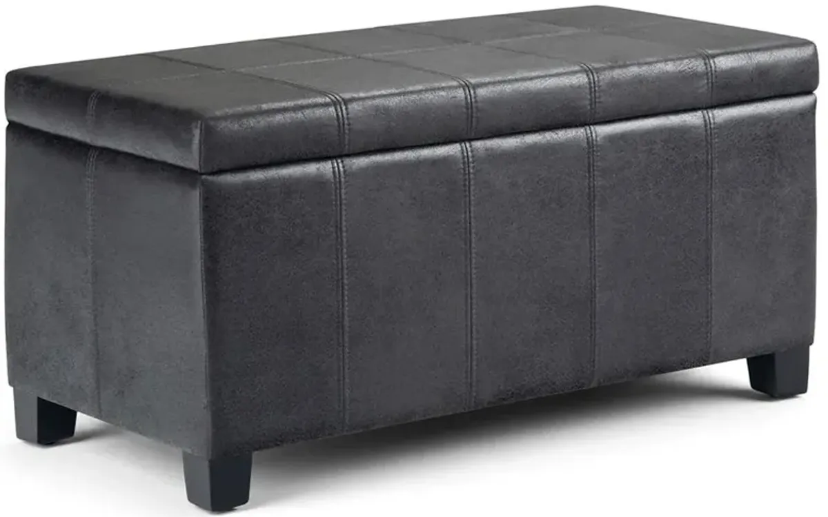 Dover Storage Ottoman in Distressed Vegan Leather