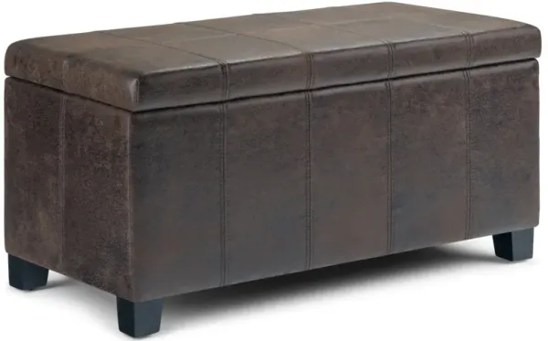 Dover Storage Ottoman in Distressed Vegan Leather