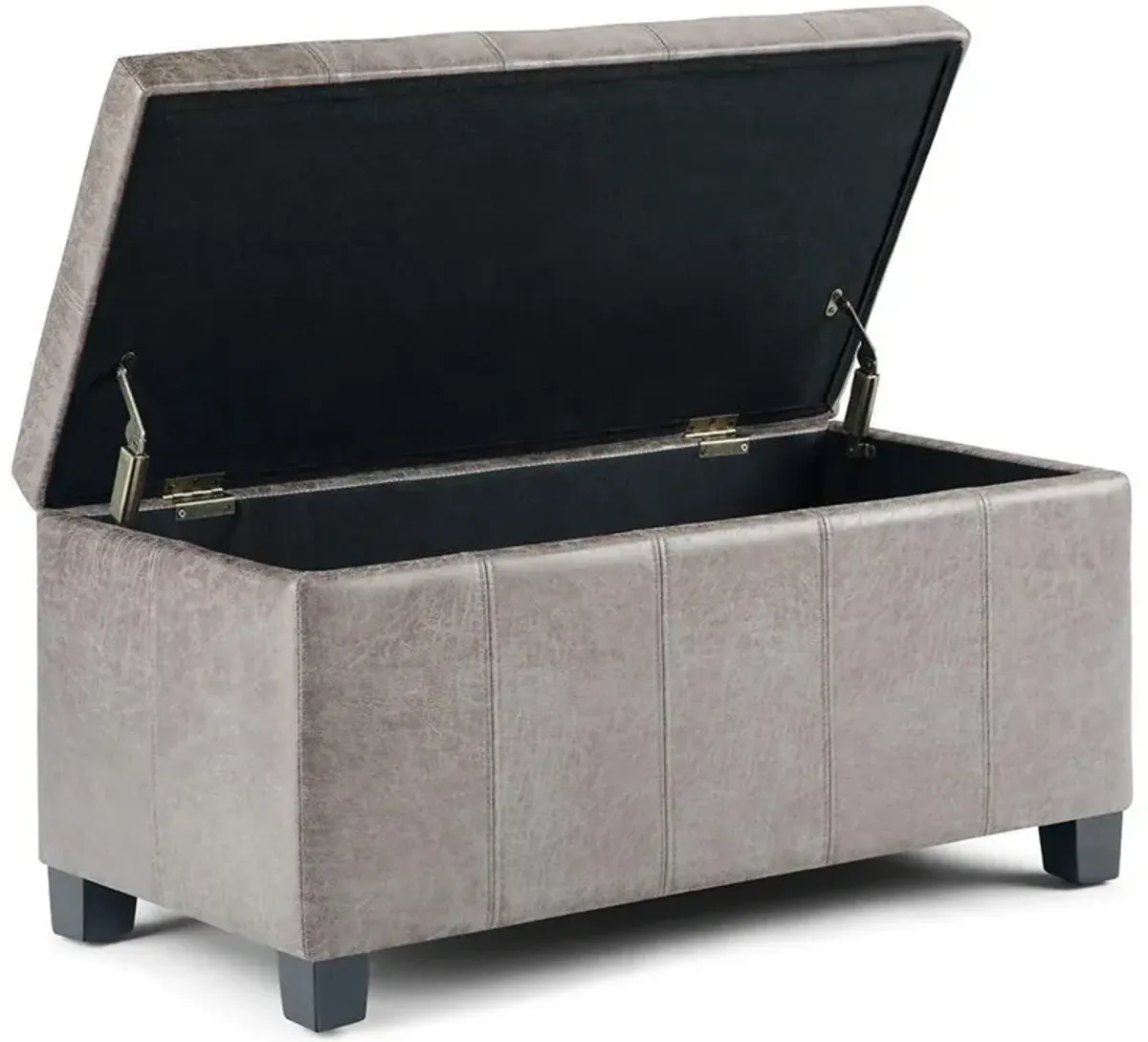Dover Storage Ottoman in Distressed Vegan Leather