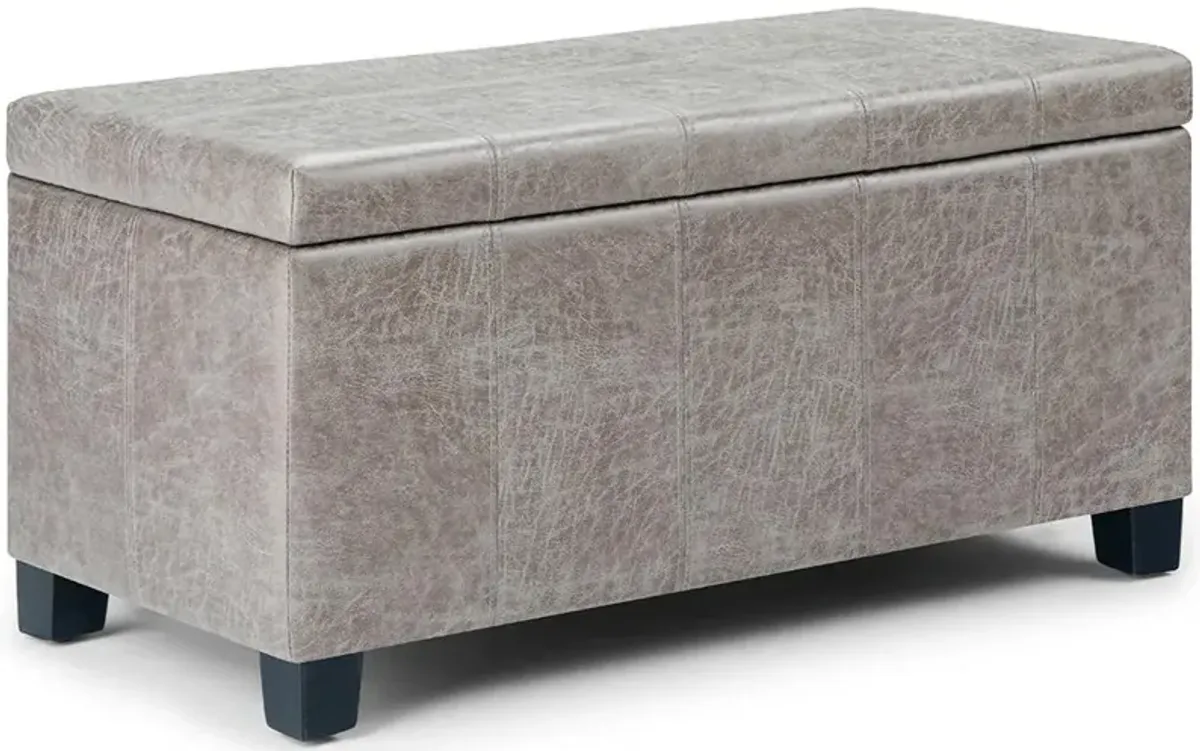 Dover Storage Ottoman in Distressed Vegan Leather
