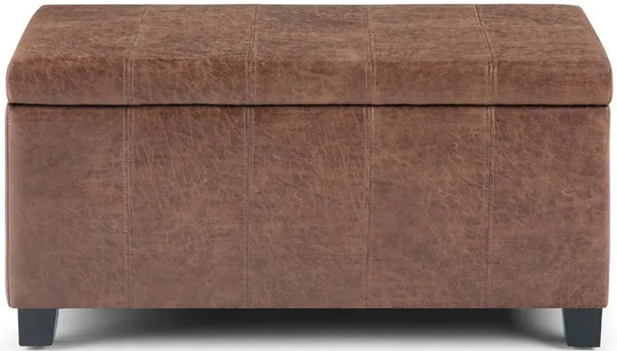 Dover Storage Ottoman in Distressed Vegan Leather