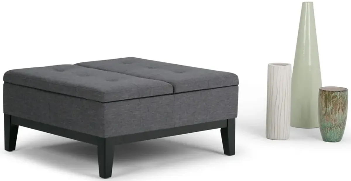 Dover Table Ottoman in Linen