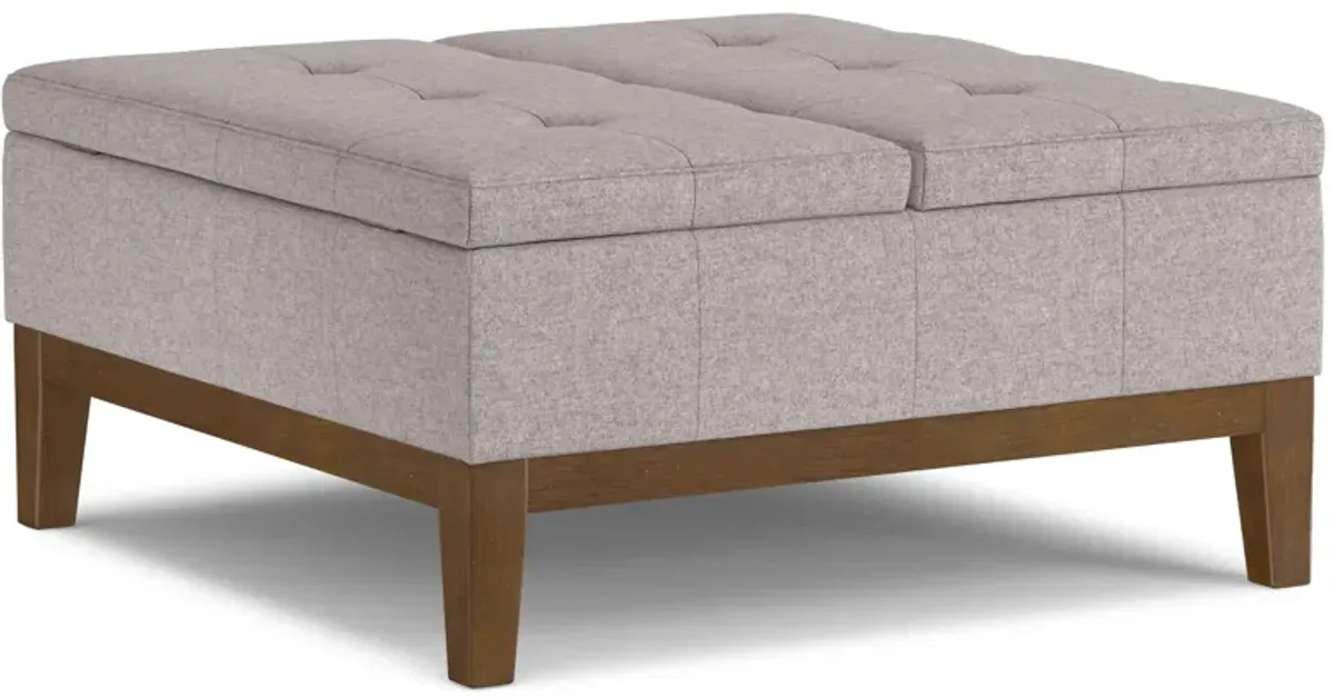 Dover Lift Top Coffee Table Storage Ottoman In Linen