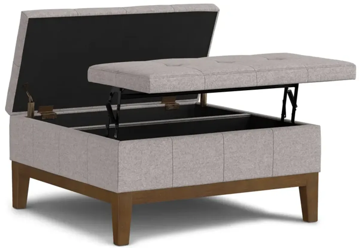 Dover Lift Top Coffee Table Storage Ottoman In Linen