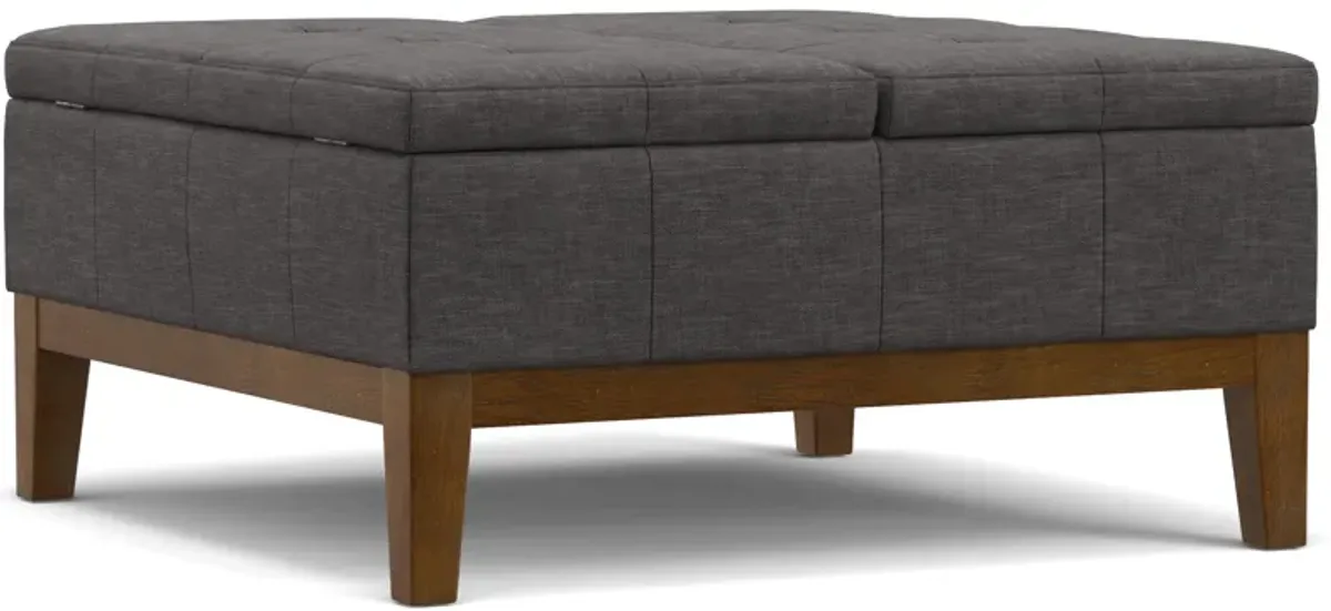 Dover Lift Top Coffee Table Storage Ottoman In Linen