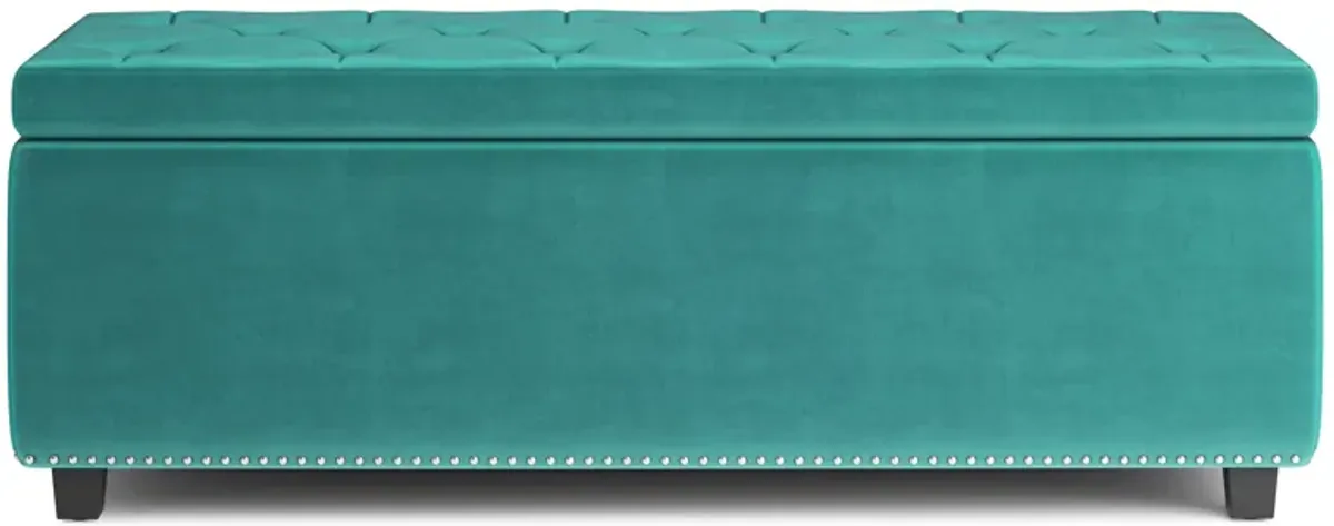 Hamilton Storage Ottoman in Velvet Fabric