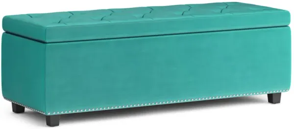 Hamilton Storage Ottoman in Velvet Fabric