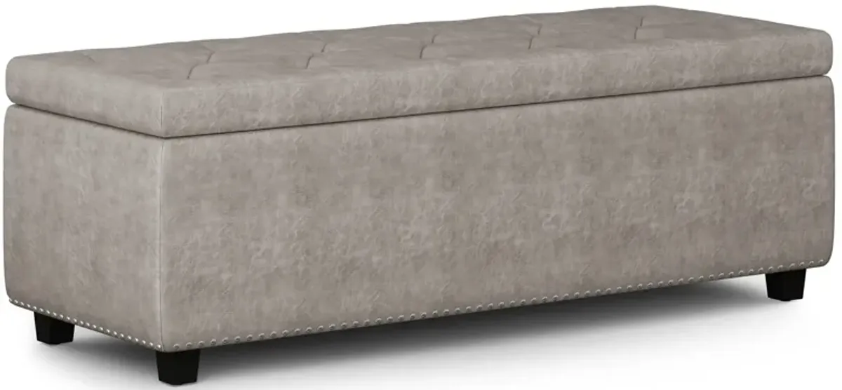 Hamilton Storage Ottoman in Distressed Grey