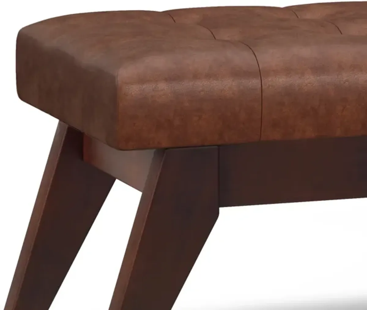 Draper Ottoman Bench in Distressed Vegan Leather