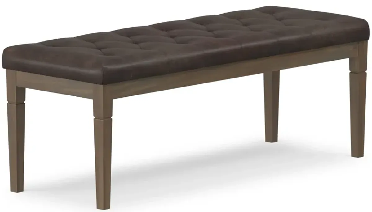 Waverly Ottoman Bench in Distressed Vegan Leather