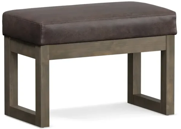 Milltown Small Ottoman Bench in Distressed Vegan Leather