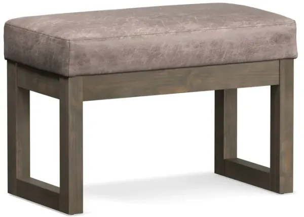 Milltown Small Ottoman Bench in Distressed Vegan Leather