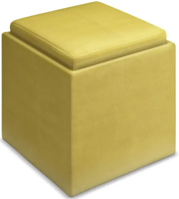 Rockwood Cube Storage Ottoman in Velvet Fabric