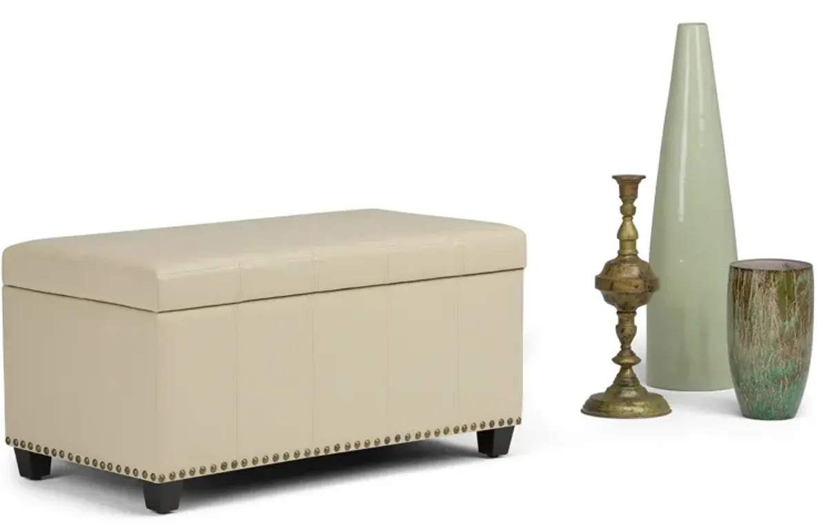 Amelia Storage Ottoman in Vegan Leather