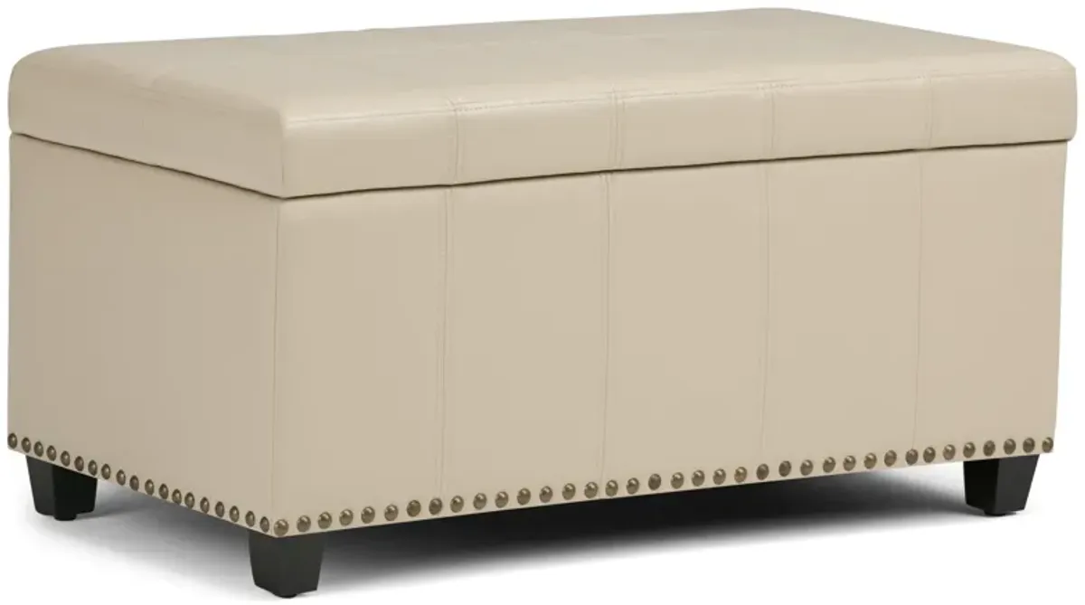 Amelia Storage Ottoman in Vegan Leather