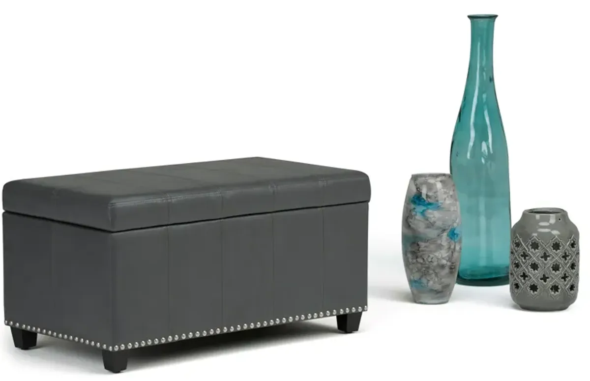 Amelia Storage Ottoman in Vegan Leather