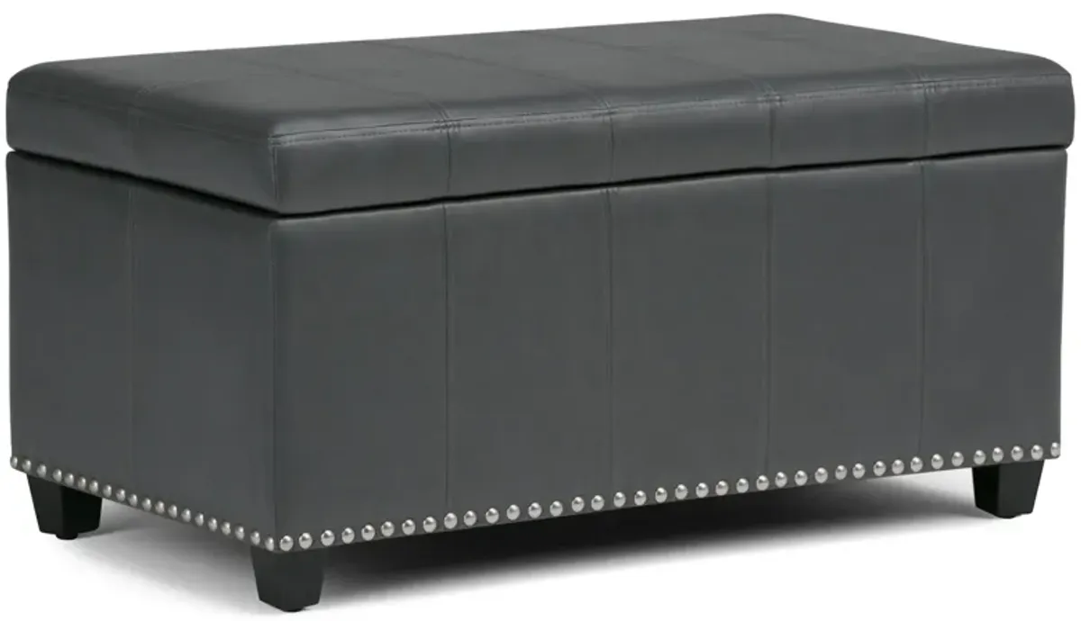 Amelia Storage Ottoman in Vegan Leather