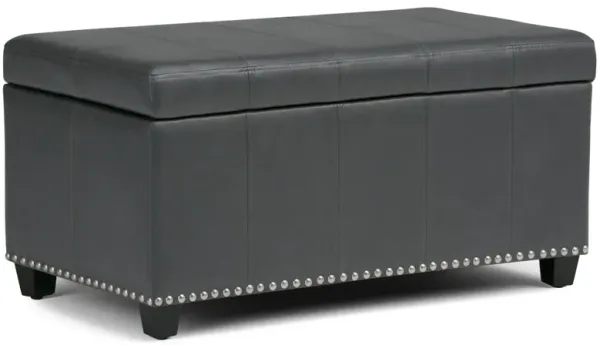 Amelia Storage Ottoman in Vegan Leather