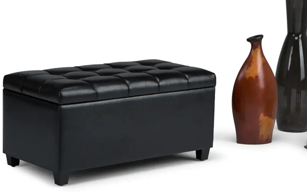 Sienna Storage Ottoman in Vegan Leather