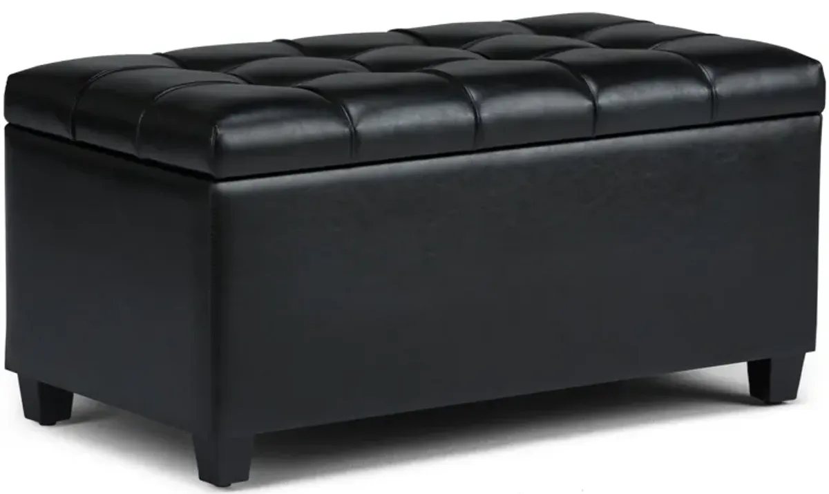 Sienna Storage Ottoman in Vegan Leather