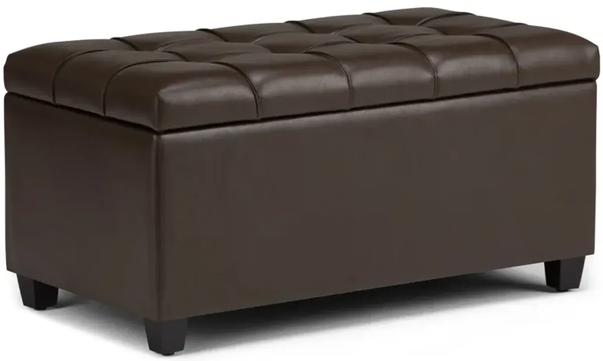 Sienna Storage Ottoman in Vegan Leather