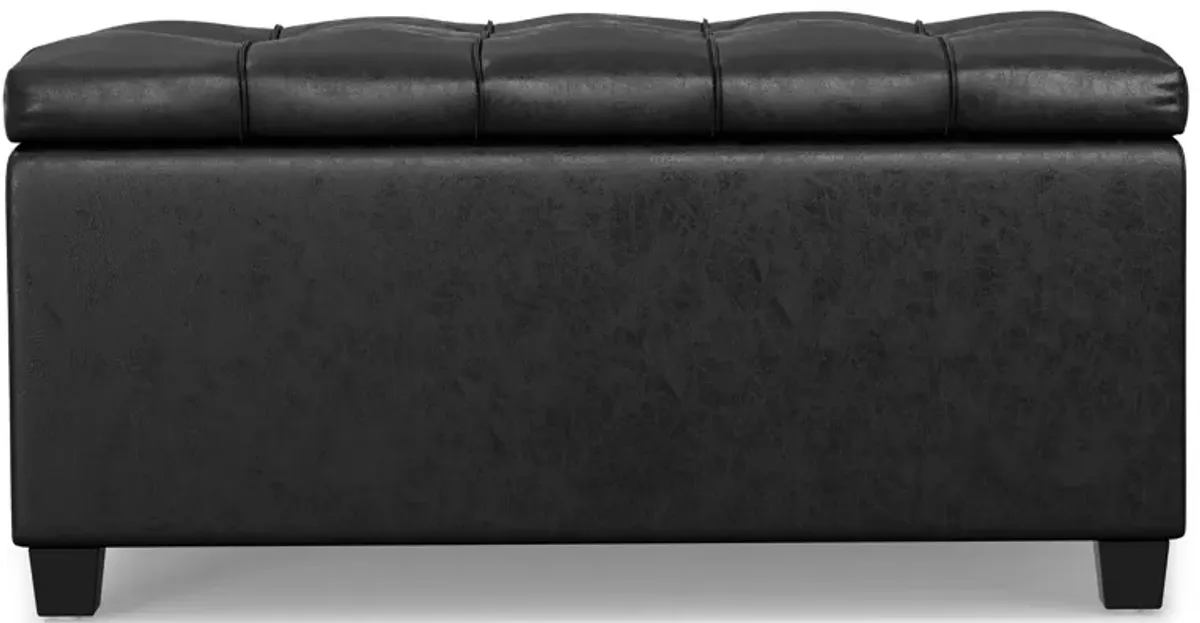 Sienna Storage Ottoman in Distressed Vegan Leather