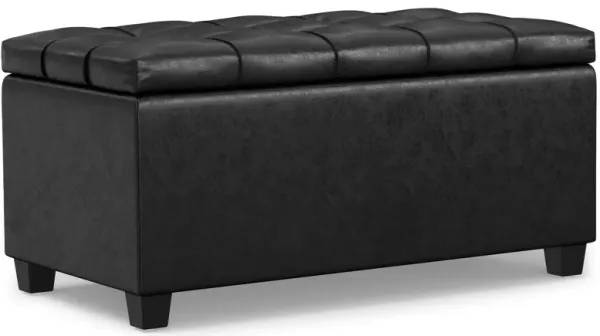 Sienna Storage Ottoman in Distressed Vegan Leather