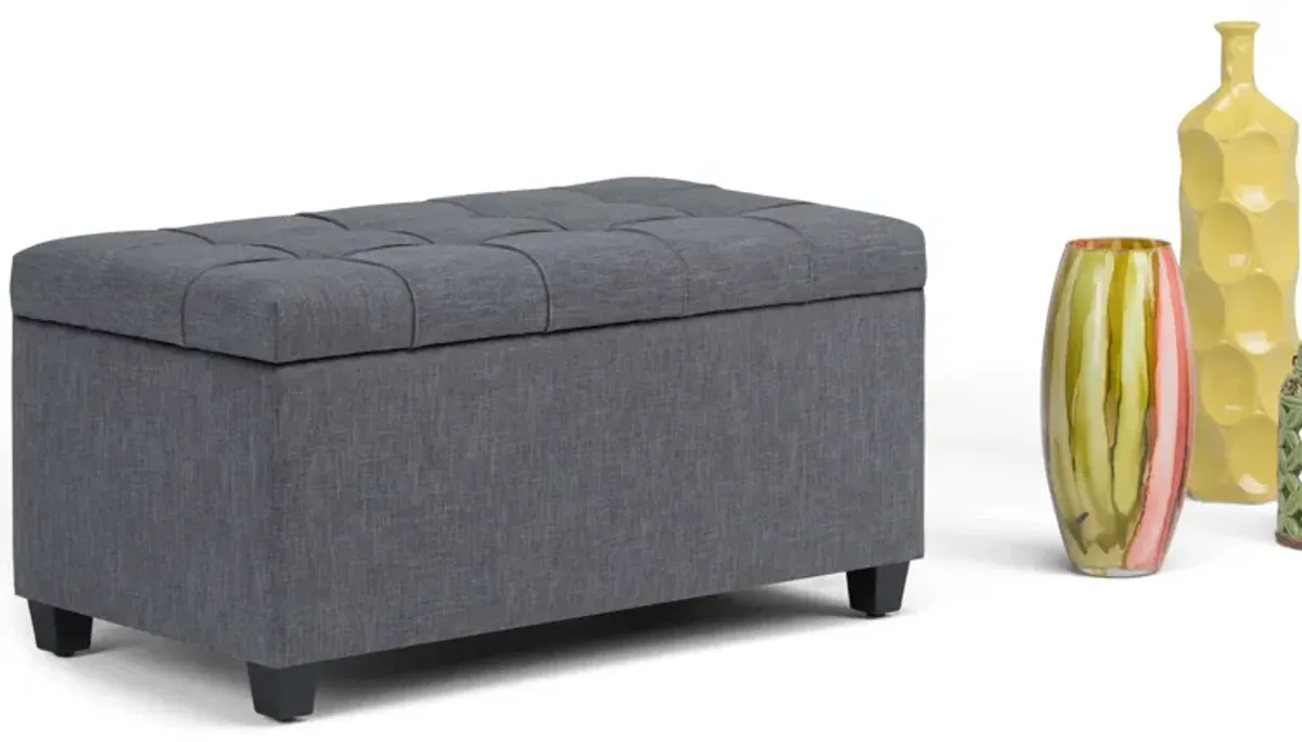 Sienna Storage Ottoman in Linen