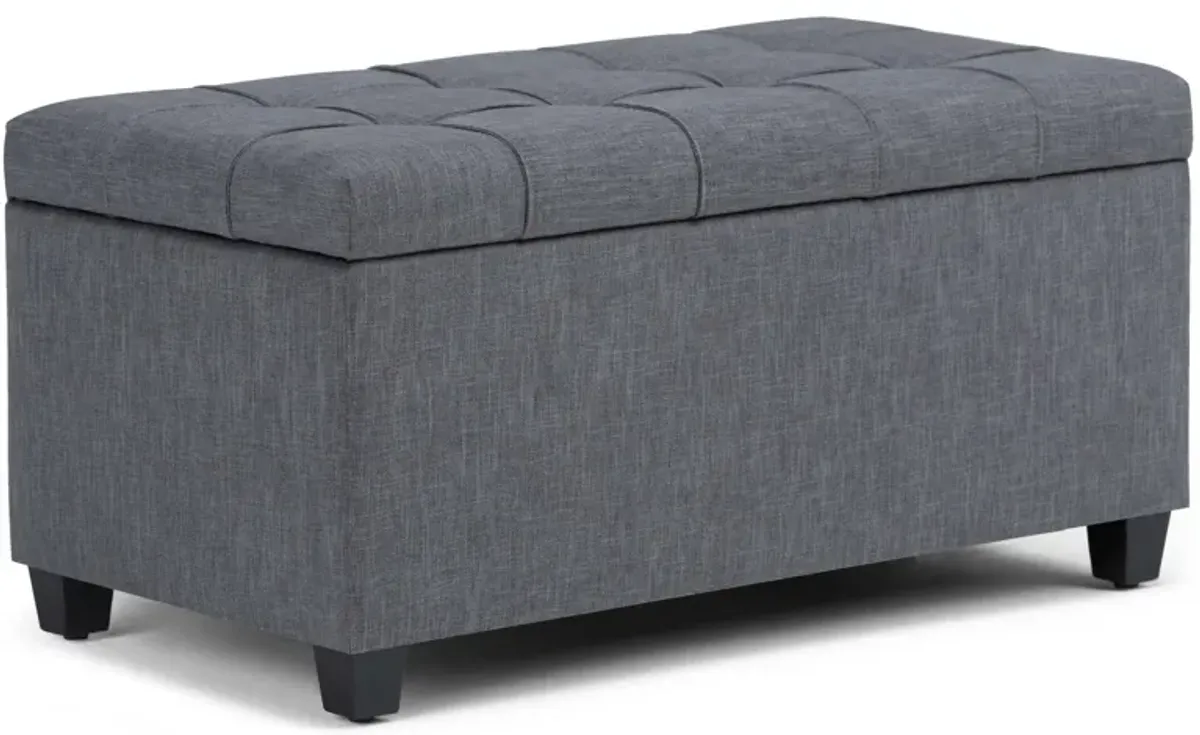 Sienna Storage Ottoman in Linen
