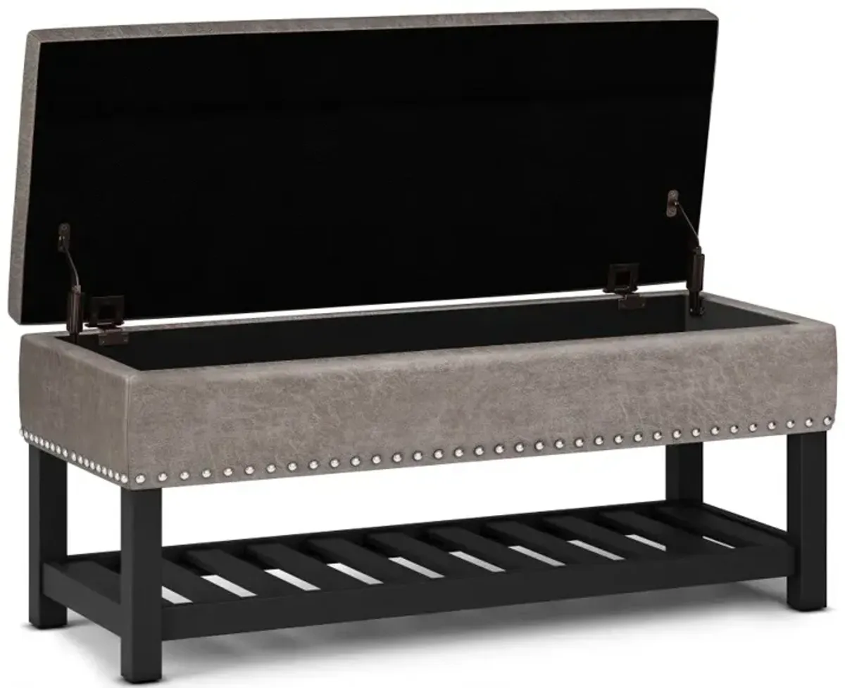 Lomond Ottoman Bench in Distressed Grey Taupe