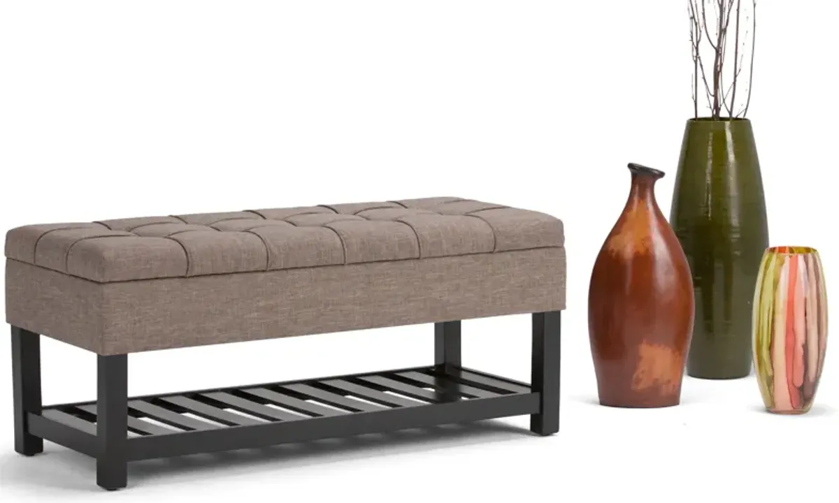 Saxon Ottoman Bench in Linen