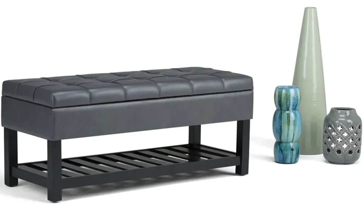 Saxon Ottoman Bench in Vegan Leather