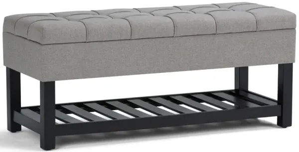 Saxon Ottoman Bench in Linen