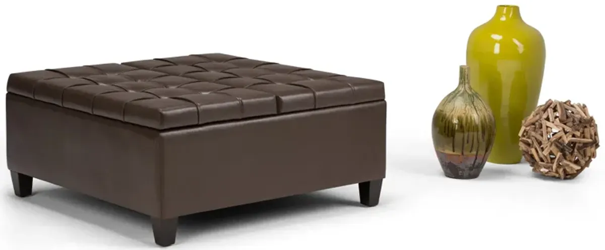 Harrison Coffee Table Ottoman in Vegan Leather