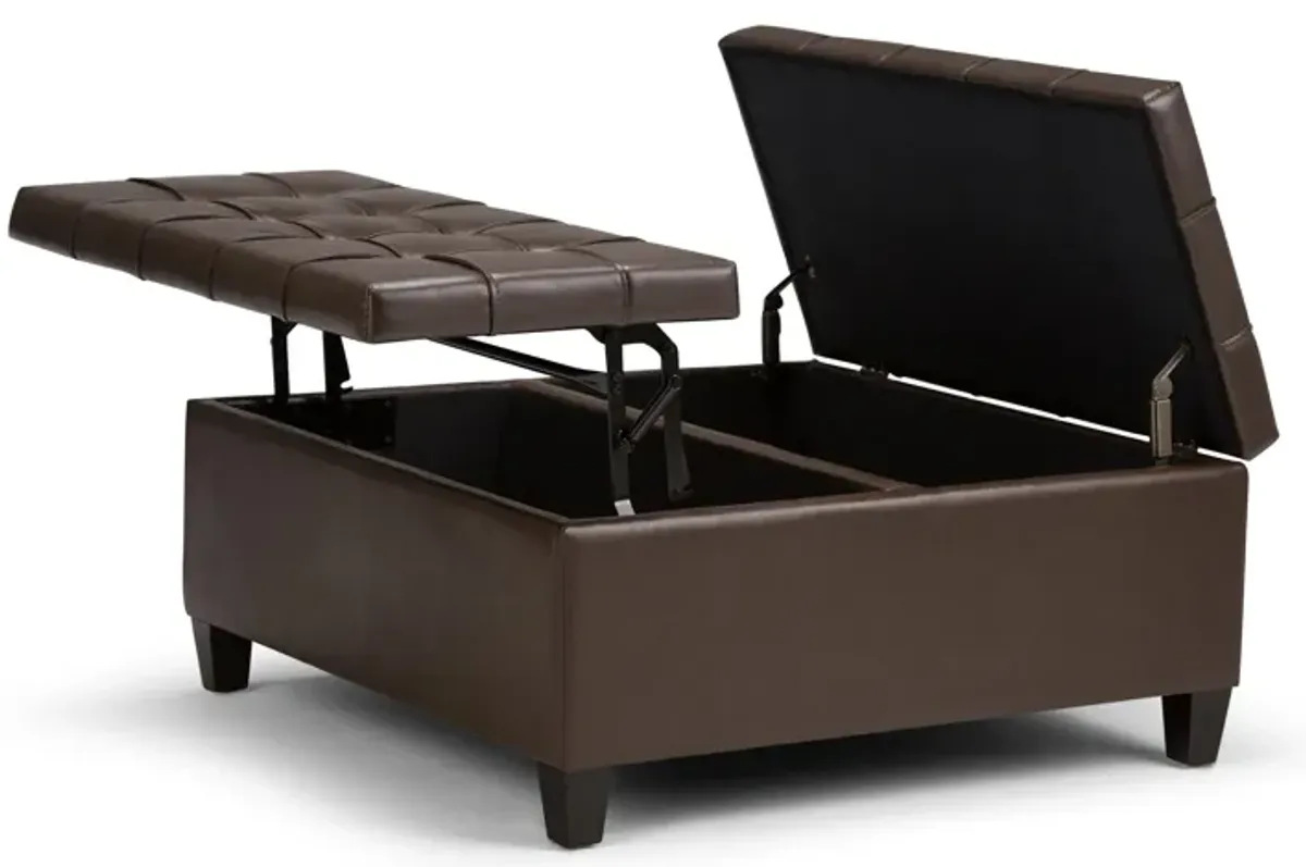 Harrison Coffee Table Ottoman in Vegan Leather