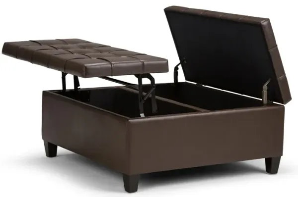 Harrison Coffee Table Ottoman in Vegan Leather