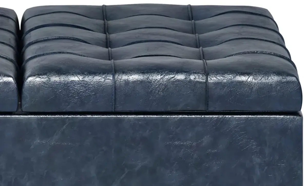 Harrison Coffee Table Ottoman in Vegan Leather