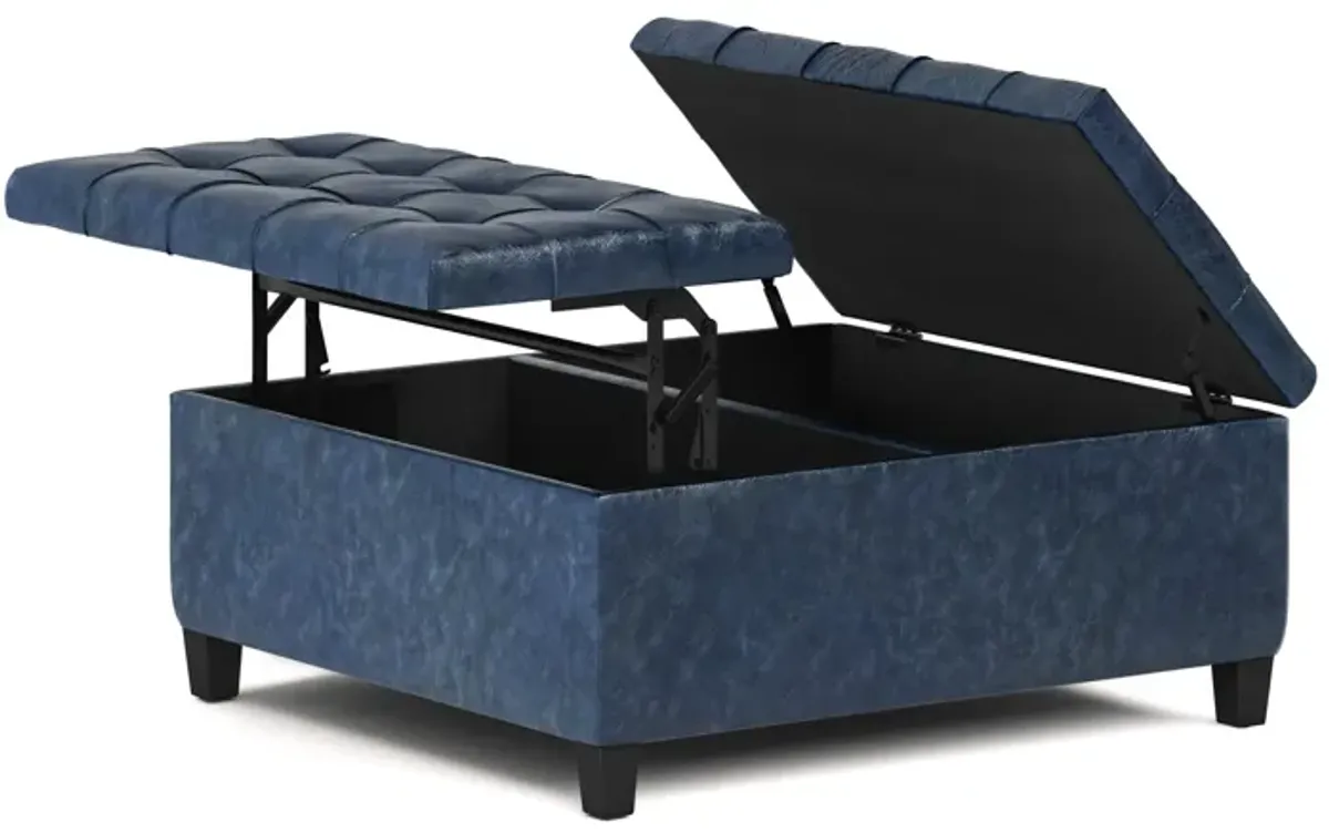 Harrison Coffee Table Ottoman in Vegan Leather