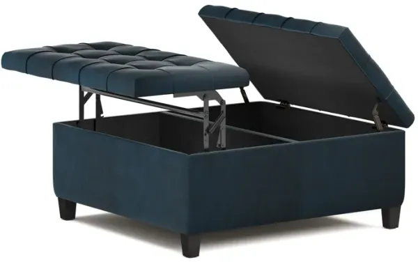 Harrison Coffee Table Ottoman in Distressed Vegan Leather