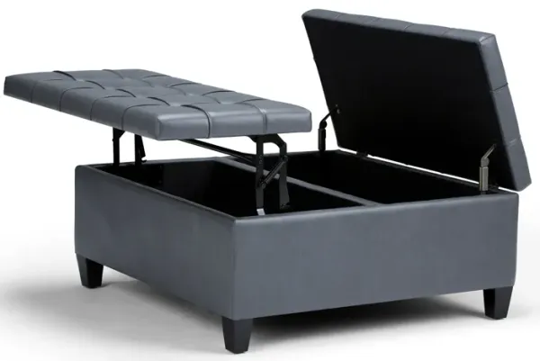 Harrison Coffee Table Ottoman in Vegan Leather
