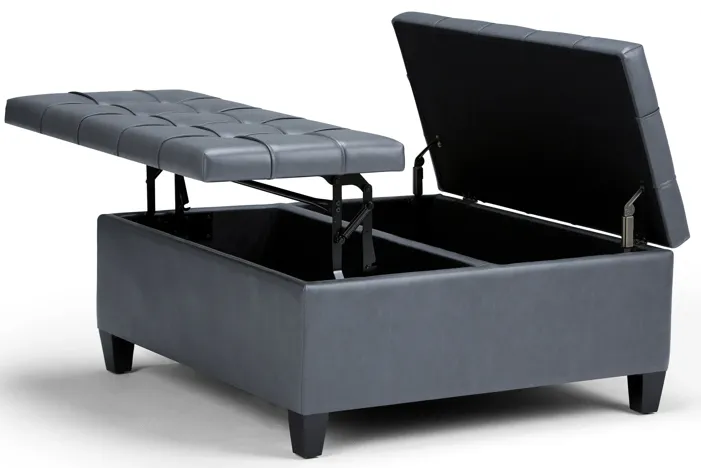 Harrison Coffee Table Ottoman in Vegan Leather