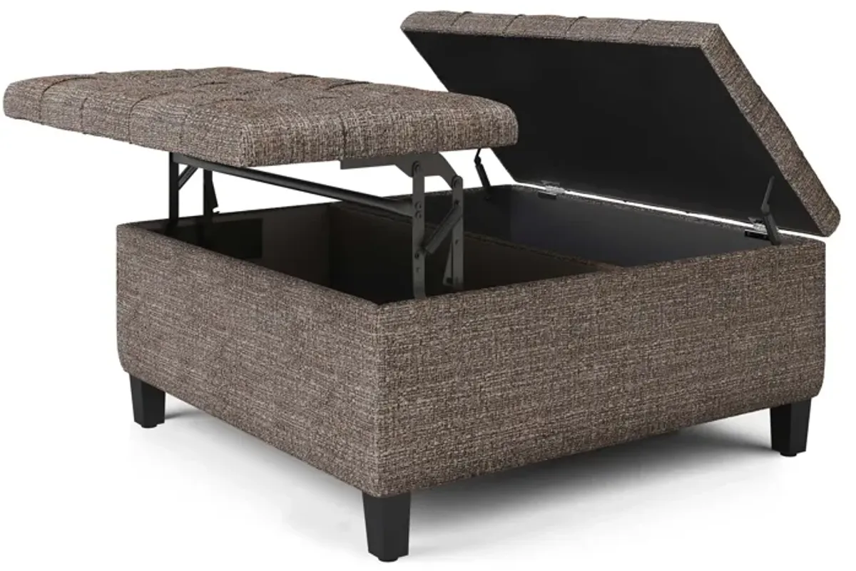 Harrison Coffee Table Ottoman in Tweed